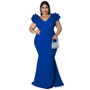 Fashion Plus Size Women's Summer Sexy Ruffle Sleeve Bodycon Low Back Dress Dress