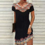 Summer Boho Print Casual Short Sleeve Dress