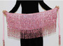 Halloween belly dance four-layer fringed Belt bohemian skirt sequins