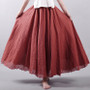 Women's autumn fashion linen skirt linen solid color ethnic style long skirt large swing skirt