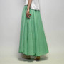 Women's autumn fashion linen skirt linen solid color ethnic style long skirt large swing skirt