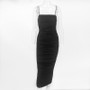 Women Clothes Summer Fashion Sexy Ruched Strap Bodycon Long Dress