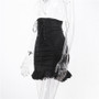 Spring and Autumn Patchwork Lace-Up Wrinkled Lace Side High Waist Skirt Women