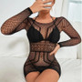 Sexy Ladies Not Beaded One Piece Uniform Temptation Sexy Long Sleeve Erotic Lingerie