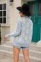 Printed Knitting Shirt Jacket Sweater Plus Size Cardigan Daisy Sweater Trendy