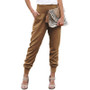 Summer Women's Elastic Waist Slit Solid Casual Pants