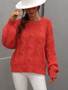 Autumn Winter Sweater Solid Color Loose Plus Size Round Neck Knitting Sweater Women