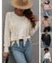 Pullover sweater women loose solid color knitting shirt fashion fringed sweater women