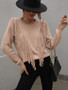 Pullover sweater women loose solid color knitting shirt fashion fringed sweater women