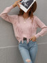 Pullover sweater women loose solid color knitting shirt fashion fringed sweater women