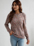 Sweater pullover solid color Chic Round Neck knitting sweater women