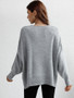 Fall/Winter Fashion Long Sleeve Round Neck Knitting Loose Split Pullover Sweater Women