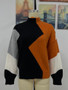 Fall/Winter Loose Colorblock Round Neck Knitting Shirt Women's Pullover Sweater