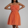 Spring/Summer Women clothes dress Sexy Low Back Strapless Tutu mesh dress