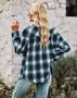 plaid shirt autumn and winter all-match fashion top