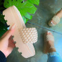 High-heeled pu platform rubber ultra-thick bottom slippers woven pattern women's sandals