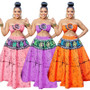 Plus Size Women Summer New Ethnic Style Print Crop Top + Big Swing Skirt Two-piece Set