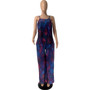 Women Fashion Casual Tie Dye Sleeveless Jumpsuit