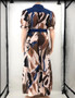 Summer Multi-Color Print Belted Loose Plus Size Women's Maxi Dress