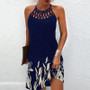 Women'S Cutout Print Sleeveless Casual Dress