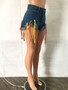 Women's Sexy Multi-Color Rope Style Fringe Denim Shorts