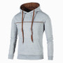 Fall/Winter Banded Color Matching Men's Casual Hooded Sweatshirt Jacket