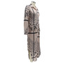 Women Letter Irregular Print Turndown Collar Long Sleeve Maxi Dress