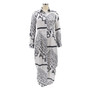 Women Letter Irregular Print Turndown Collar Long Sleeve Maxi Dress