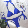 Sexy bikini plain color female split strap luxury diamond swimsuit metal chain accessories swimsuit