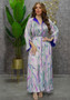 Women Twist long Sleeve Print Robe