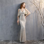 Women Fringed Sequin Formal Party Elegant Mermaid Evening Dress