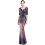 Women's Formal Party Elegant Long Slim Sexy Fishtail Sequins Dress