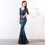 Women's Formal Party Elegant Long Slim Sexy Fishtail Sequins Dress