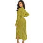 Spring Long Sleeve Striped Printed Loose Casual Maxi Dress