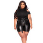 Plus Size Women pu Leather Shorts