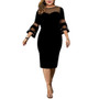 Plus Size Women mesh Patchwork Bodycon Dress