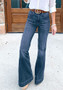 Women's Denim Pants Slim Fit Wide Leg Jeans Casual Long Trousers Denim Pants