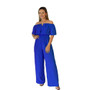 Off Shoulder Chic Slim Waist Casual Wide Leg Jumpsuit