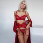 Women Lace Halter Neck Sexy Lingerie Three-Piece Set