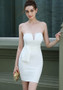 Women Elegant Strapless Formal Party Mini Evening Dress