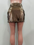 Women's Solid Color Large Pocket Zipper Trend Cargo Style Slim Skirt Short Skirt