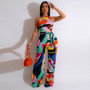 Sexy Print Halter Neck Sleeveless Jumpsuit