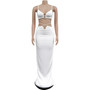 Women's Fashion Solid Color Lace-Up Sleeveless Straps Maxi Dress