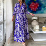 Women Spring Long Sleeve Bohemian Print Maxi Dress