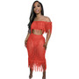 Sexy See-Through Knitting Crochet Fringe Beach Set