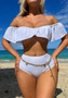 Women Sexy Ruffle Strapless Two Pieces Swimwear