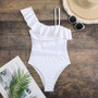 Women Sexy Ruffle Mesh Patchwork One Piece Swimwear