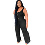 Women Casual Sleeveless Wide Leg Jumpsuit