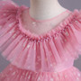 Summer v-neck shawl lacemesh tutu skirt six one piano performance clothing