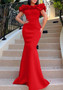 Women's Fashion Summer Solid Color Off Shoulder Mermaid Maxi Evening Dress